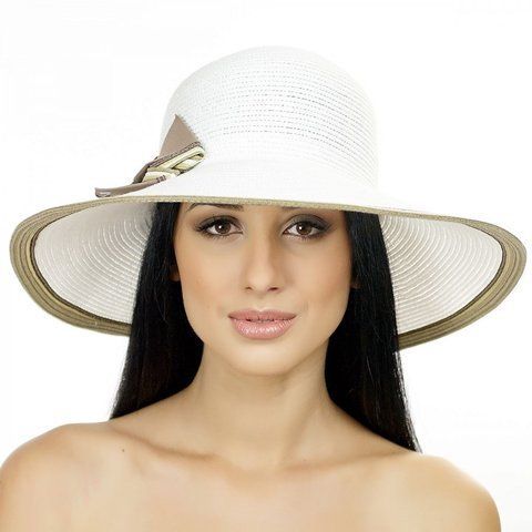 ЛЕТНЯЯ ШЛЯПА - 041401.007 бежевый бант 908431664 фото