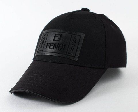 Чорна бейсболка з емблемою Fendi зі шкірозамінника &mdash; 9101-12 10082310 фото