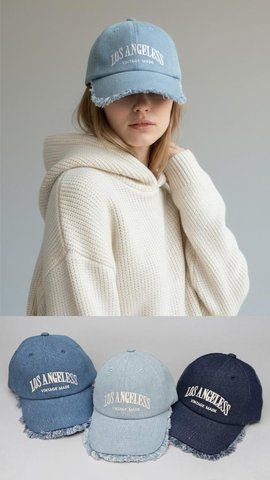 Джинсова кепка з бахромою Los Angeless Vintage Made 407 407 фото