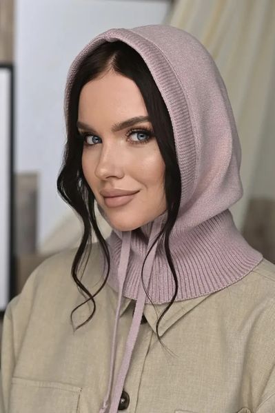 В'язаний капор Марія 780-036 темна пудра 780-036 фото
