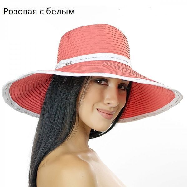 ПЛЯЖНАЯ ШЛЯПА - 006 - БЕЛАЯ с синим 908415915 фото